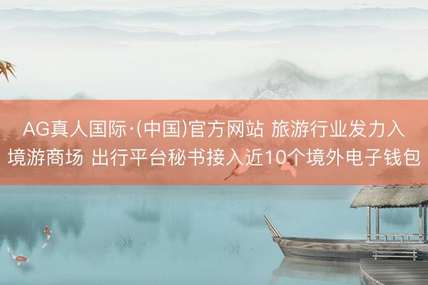 AG真人国际·(中国)官方网站 旅游行业发力入境游商场 出行平台秘书接入近10个境外电子钱包