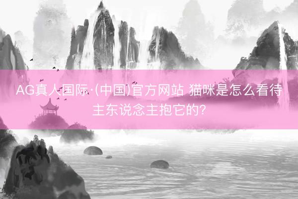 AG真人国际·(中国)官方网站 猫咪是怎么看待主东说念主抱它的?