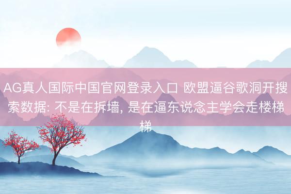 AG真人国际中国官网登录入口 欧盟逼谷歌洞开搜索数据: 不是在拆墙, 是在逼东说念主学会走楼梯