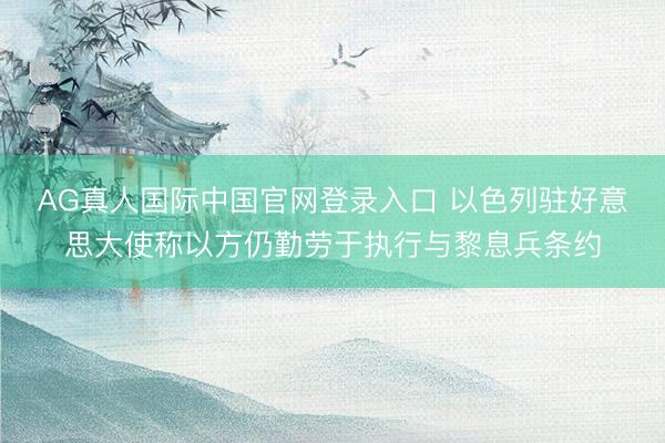 AG真人国际中国官网登录入口 以色列驻好意思大使称以方仍勤劳于执行与黎息兵条约